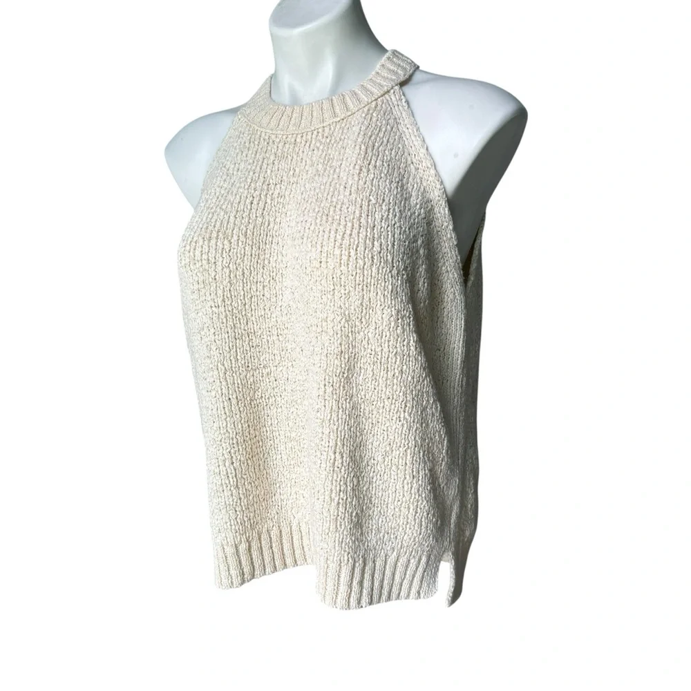 J. Crew High-neck Sweater Tank in Ecru, Sz L - Picture 6 of 16
